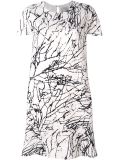 twig print short sleeve dress