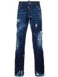 Ski distressed flared jeans