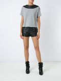 leather trim top