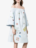printed off-shoulder dress