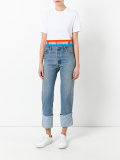 slogan trim T-shirt
