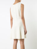 pleated trim flared dress 