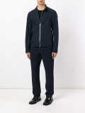 contrast collar zip jacket 