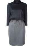 cowl neck contrast dress
