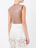 cropped lambskin top