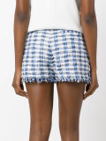 fringed plaid shorts