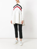 striped flared coat