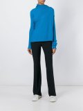 asymmetric neck ribbed pullover