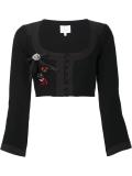 scoop neck cropped jacket