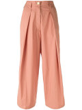 pleated cropped trousers 