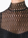 mock neck lace blouse