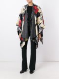 double face floral poncho
