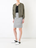 collarless bomber jacket