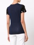 sequined sleeve T-shirt