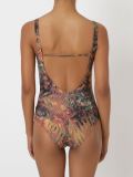 printed open back swimsuit