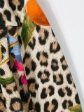 fruit print leopard pattern hoody