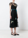 bird patches tulle dress