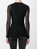 sheer longsleeved knit blouse