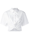 twist-front cropped shirt