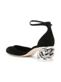 contrast heel pumps 