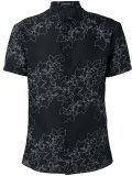 floral-embroidered shirt