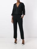 three-quarters sleeve V-neck jumpsuit