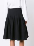 pleated knee length skirt