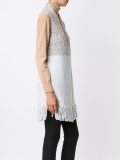 fringed sleeveless cardi-coat