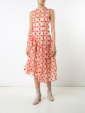 ruffle trim patterned dress