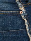 draped A-line denim skirt
