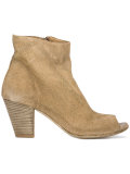 snakeskin-effect open toe ankle boot