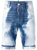 heavily bleached denim shorts