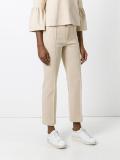 cropped straight leg trousers
