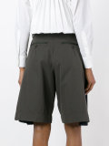 twill pleated shorts