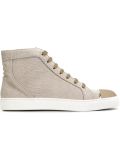 snakeskin effect hi-top sneakers