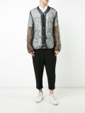 open knit buttoned cardigan