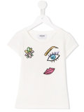 embroidered face T-shirt