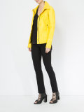 crease-effect leather jacket