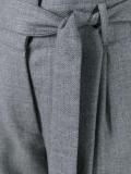 high-rise belted straight trousers