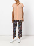tile print cropped trousers