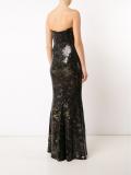 sequined strapless gown