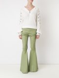 leather flared trousers