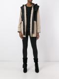 buttoned hooded coat