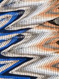 zig-zag pattern fringed scarf