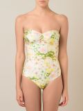 floral print strapless swimsuit