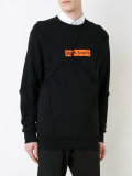 lace-up patched sweatshirt