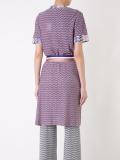 zig-zag shortsleeved belted cardigan