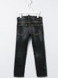 distressed effect jeans