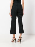 cropped tailored flare trousers