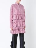 striped ruffle detail tunic